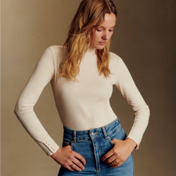 SEZANE Felix Jumper mottled cream size XL - Picture 4 of 13